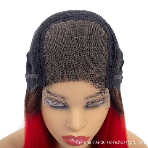 New Arrival Top Grade Popular Fast Shipping Cuticle Aligned Raw Virgin Hair 1B Red Color Lace Wig